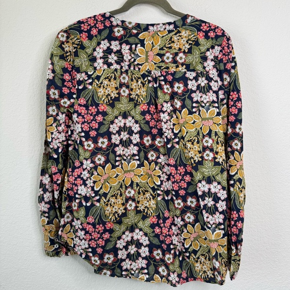 Talbots Women’s XL Feminine Pintuck Popover Top Blouse Garden Floral Cottagecore - Picture 7 of 8